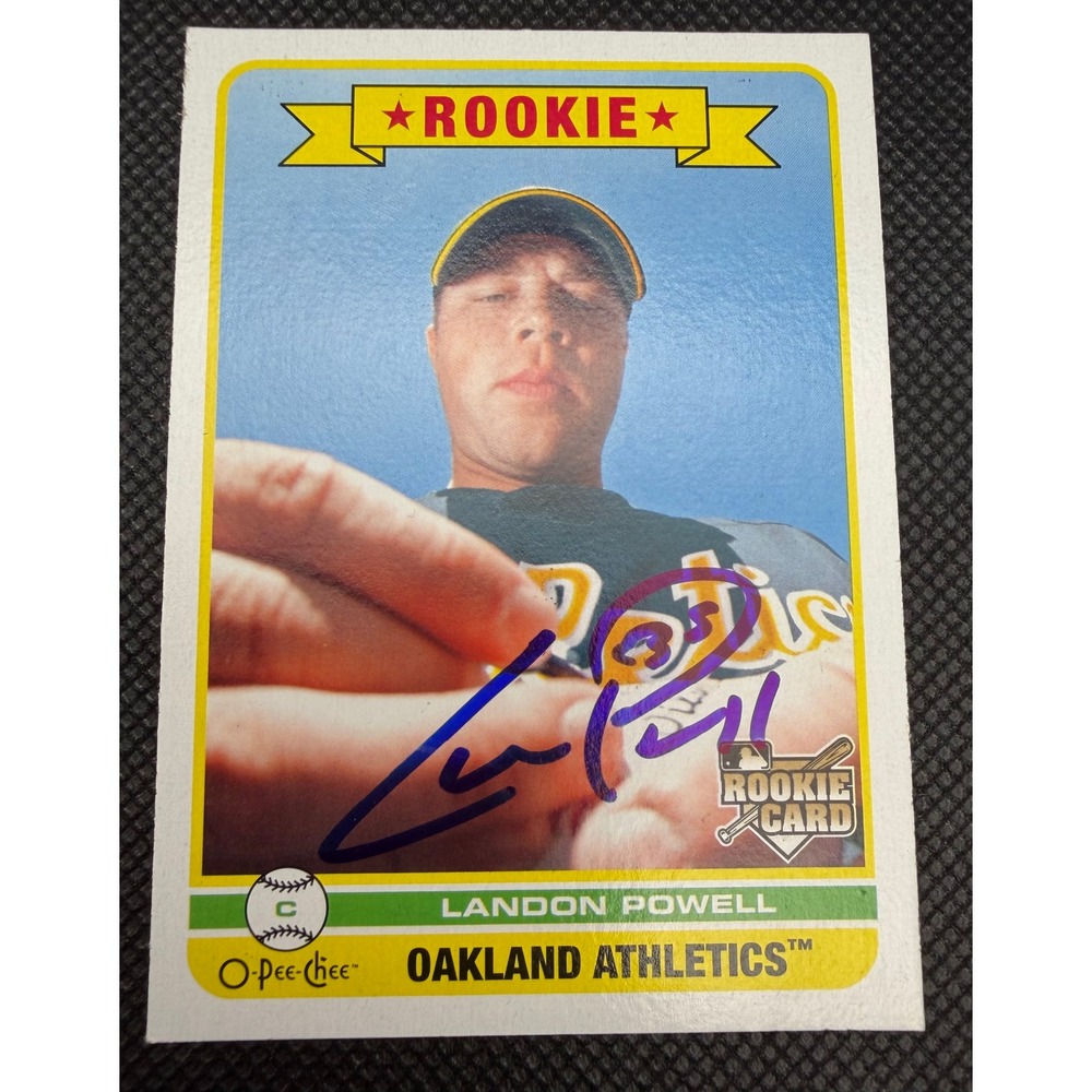 2009 O-Pee-Chee Landon Powell Signed Rookie Card 570 Oakland Athletics Mint